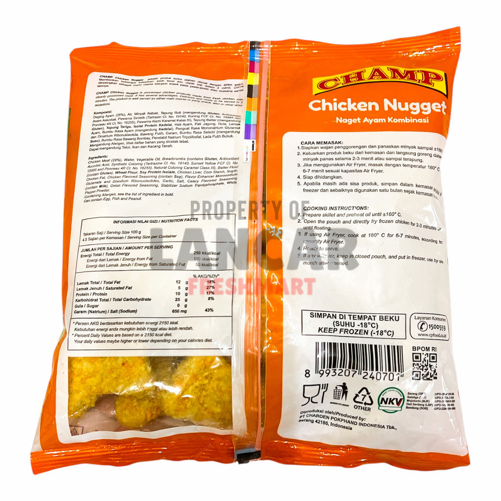 

RB CHAMP CHICKEN NUGGET 450GR / CHAMP CHICKEN NUGGET 450GRR