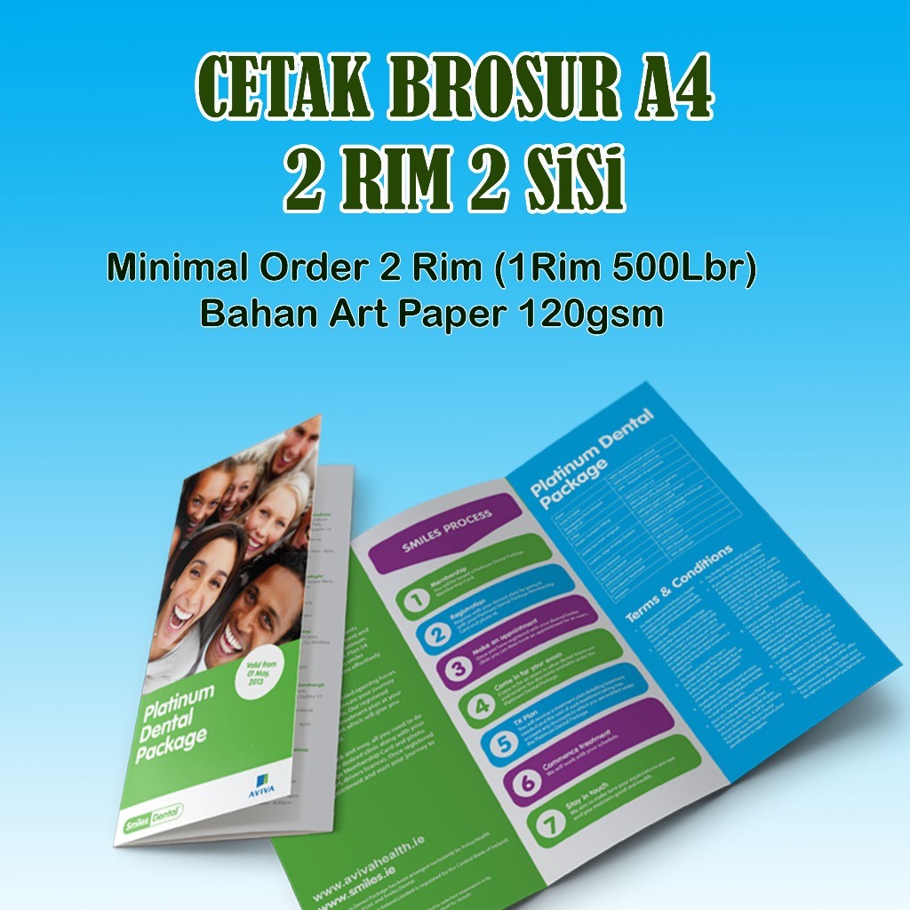 

Cetak Brosur A4 (2 sisi), Art Paper 120/150gsm, 2Rim 1000Lbr