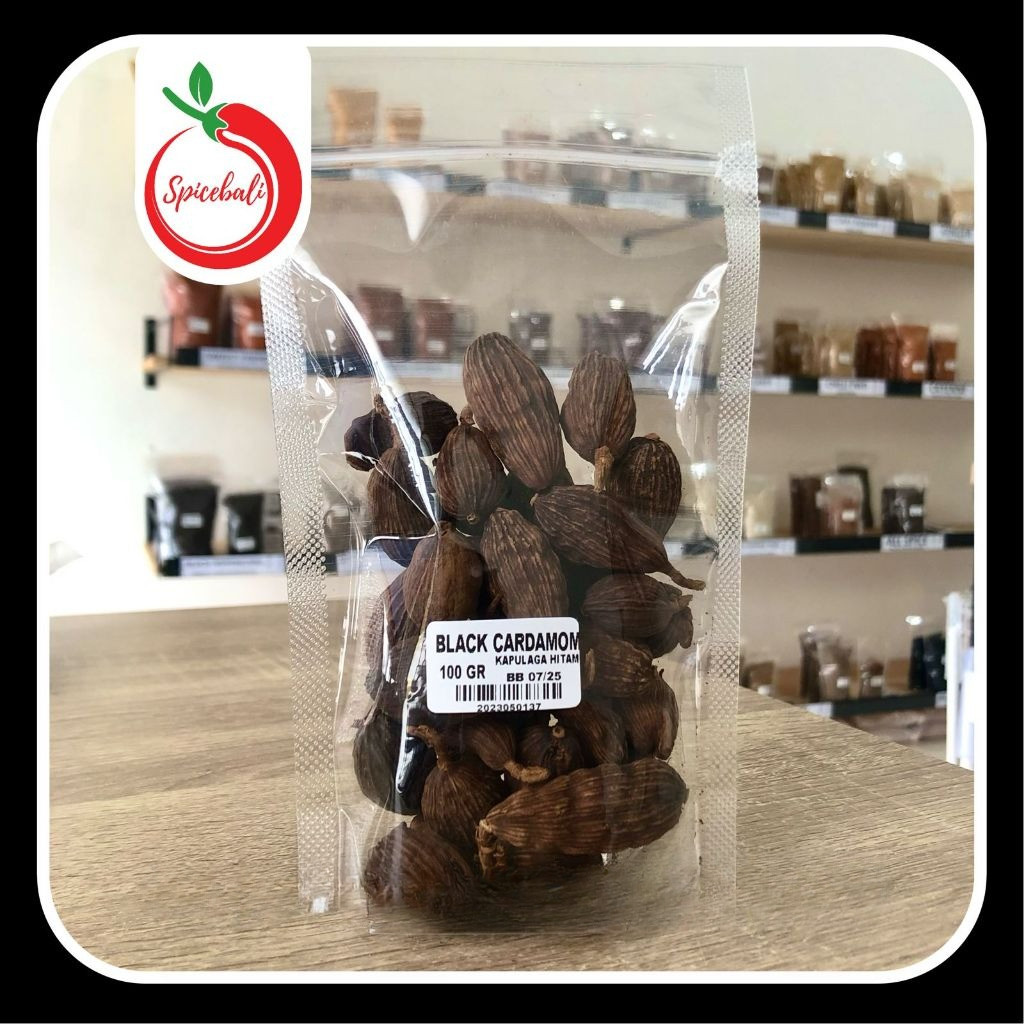 

Kapulaga Hitam Utuh 100 gr / Black Cardamom 100 gr / Kapool / Cao Guo