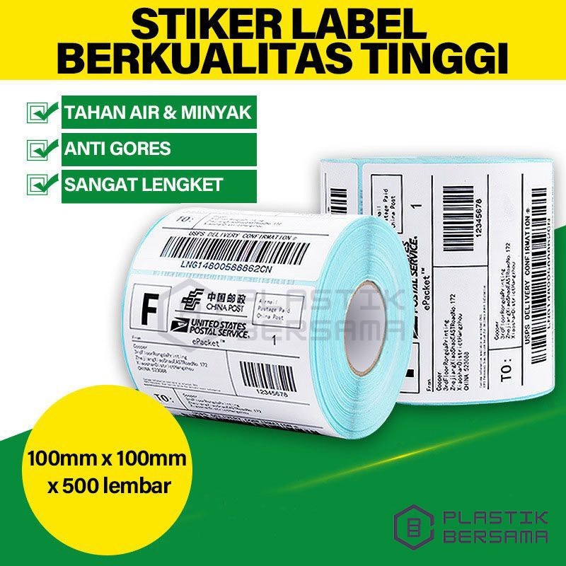 

LABEL STICKER THERMAL 100 X 100 BARCODE 100X100 ANTI AIR WATERPROOF