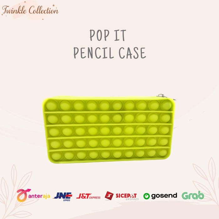 

[New Arrival] Kotak Pensil Pop it Pencil Case Tempat Penyimapan Pencil Popit Rainbow - Persegi Hijau