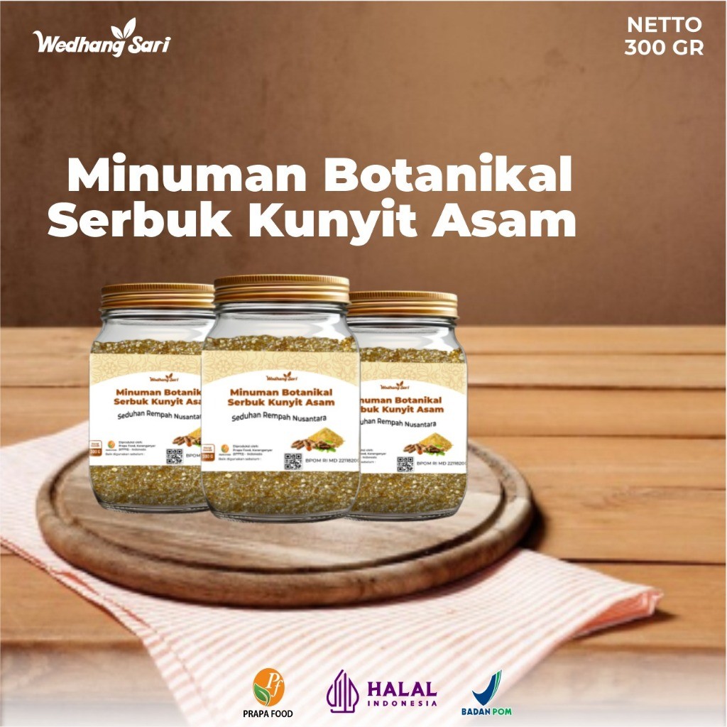 

Paket Kunyit Asam Wedhang Sari Minuman Herbal Alami 300 gr isi 3 Botol