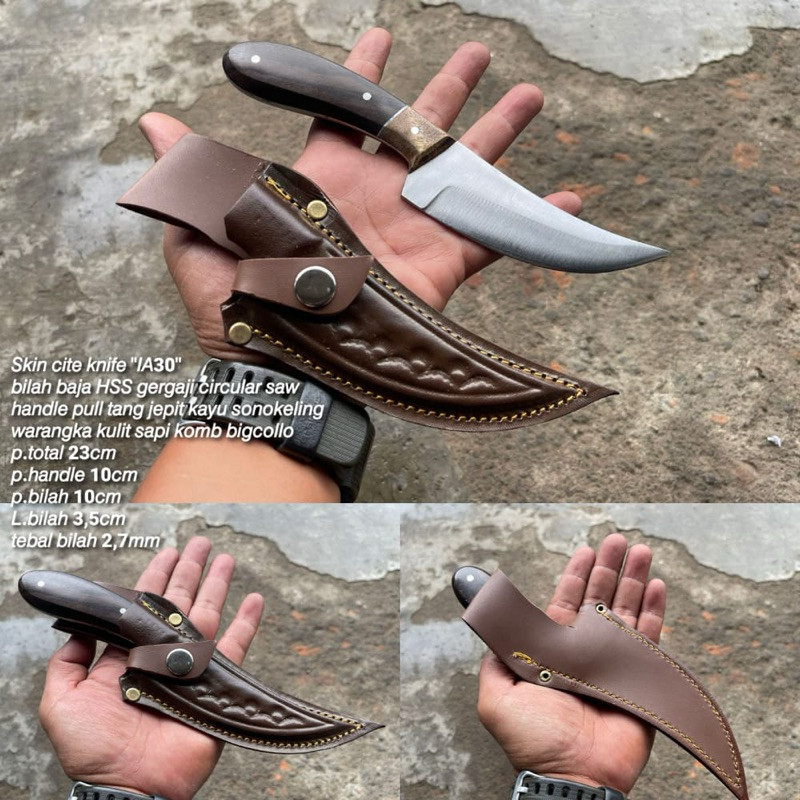HURMSHOP  pisau seset kulit terbaik baja hss fulltank siap pakai