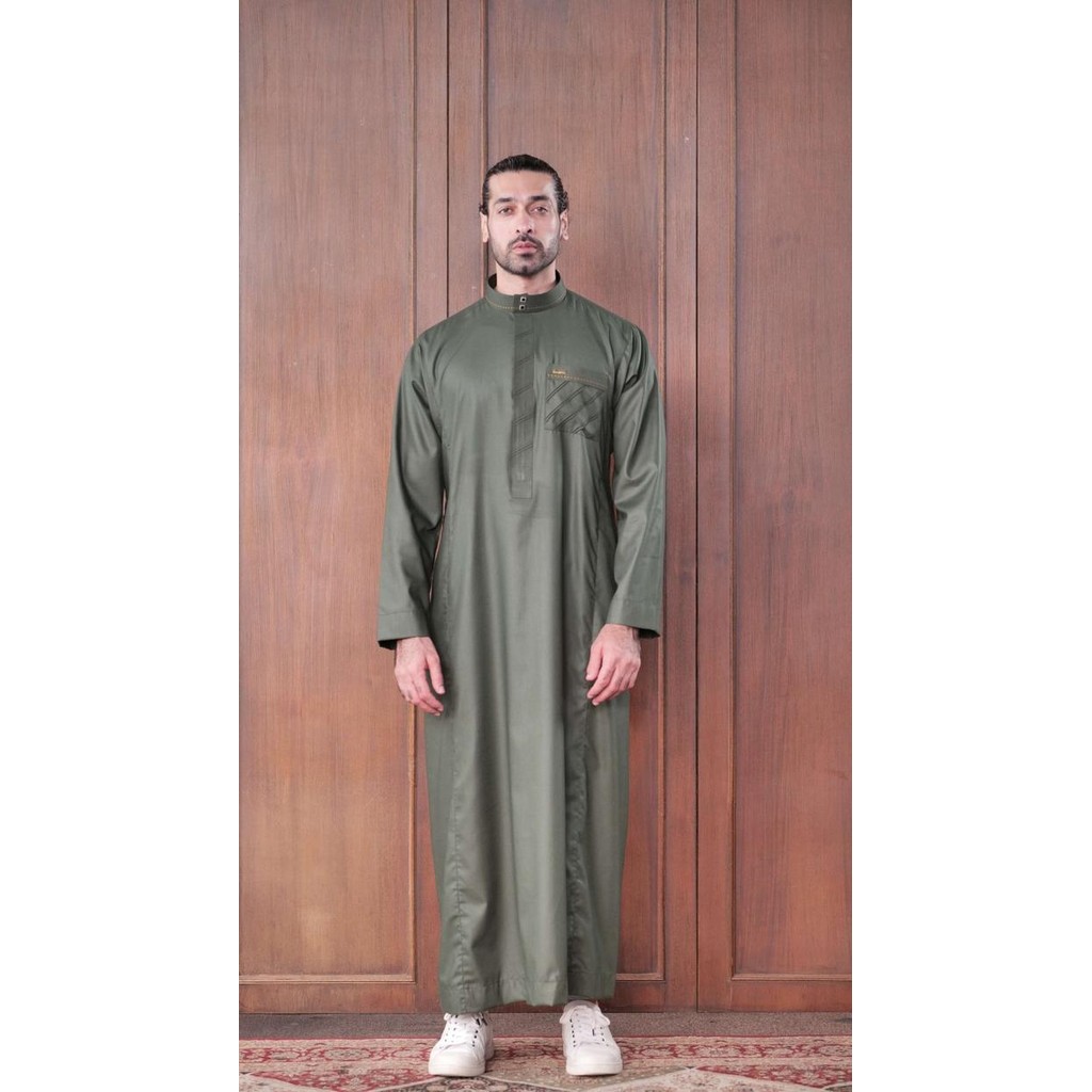 Jubah Gamis Pria Shahama SH-083 Army - L