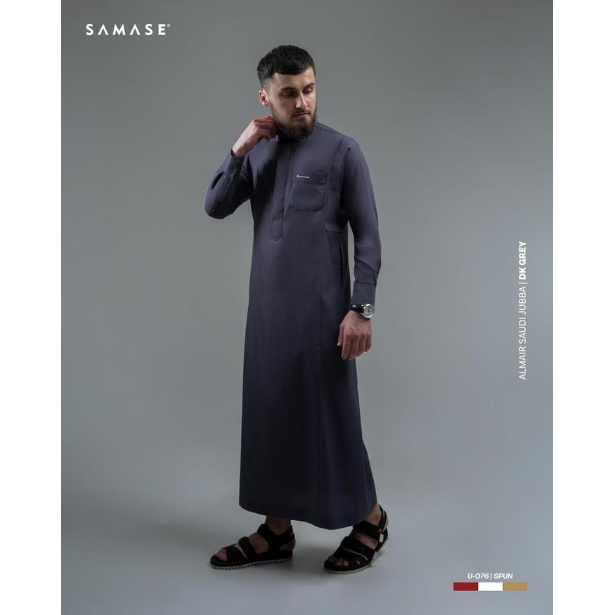 SAMASE U076 JUBBA SAUDI ALMAIR | LENGAN PANJANG - DK GREY, L