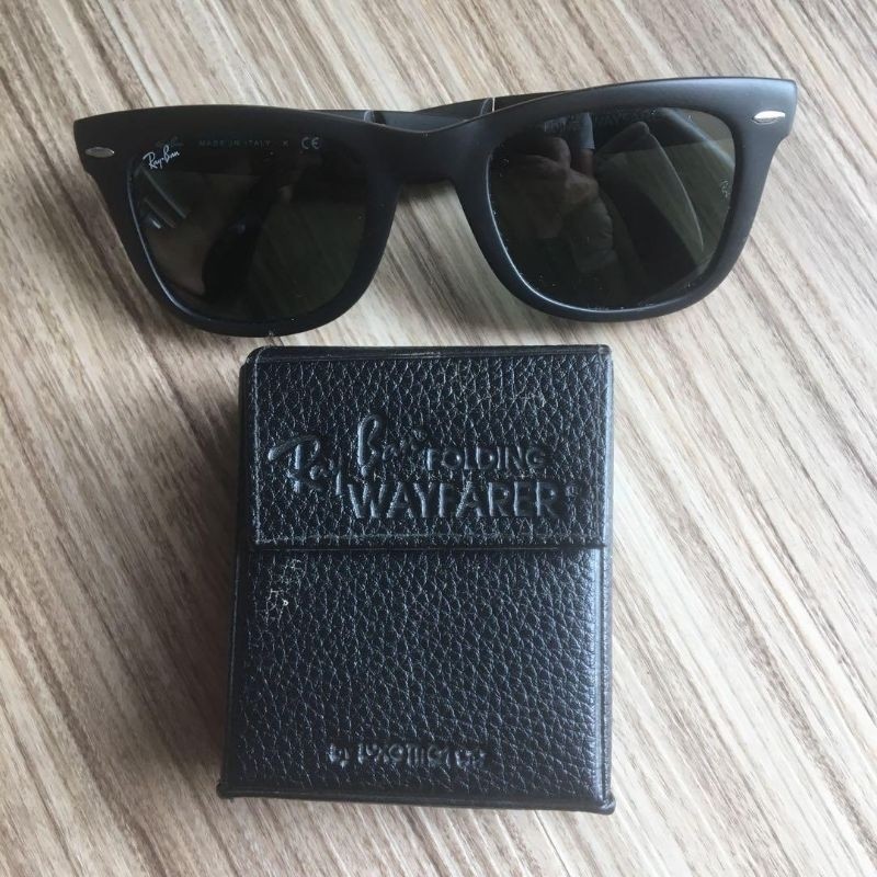 Kacamata Lipat Retro Rb Wayfarer Folding Hitam Doff Original