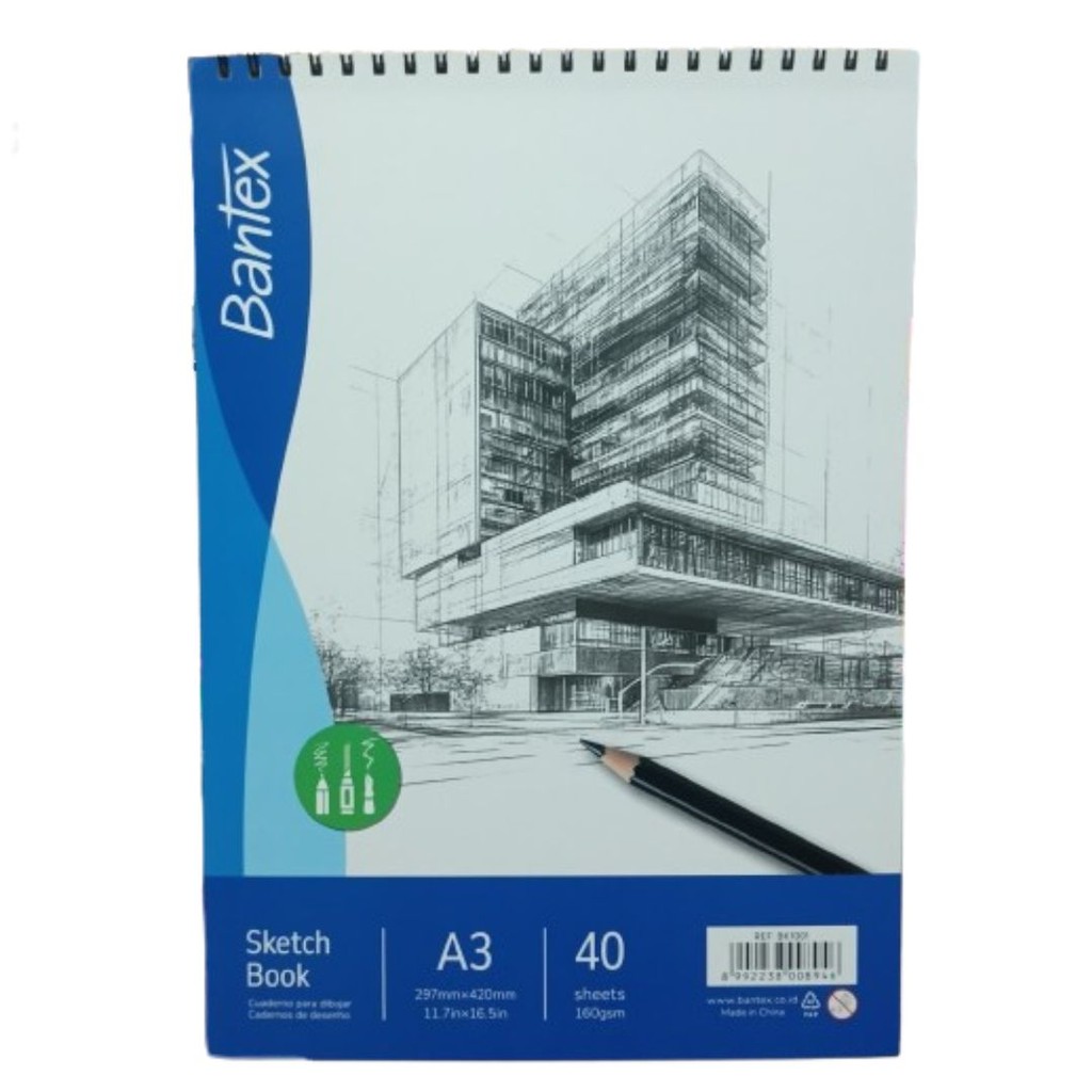 

BANTEX SKETCHBOOK A3 160GSM 40 LEMBAR / BUKU SKETSA A3 160GSM / SKETCHBOOK WIRED A3 160GSM