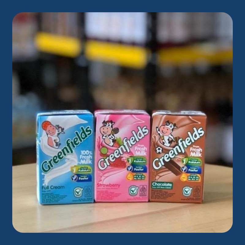 

Susu UHT Greenfields 105ml Fullcream Strawberry Chocomalt karton dus isi 40 EXP MINIMAL DES-2025