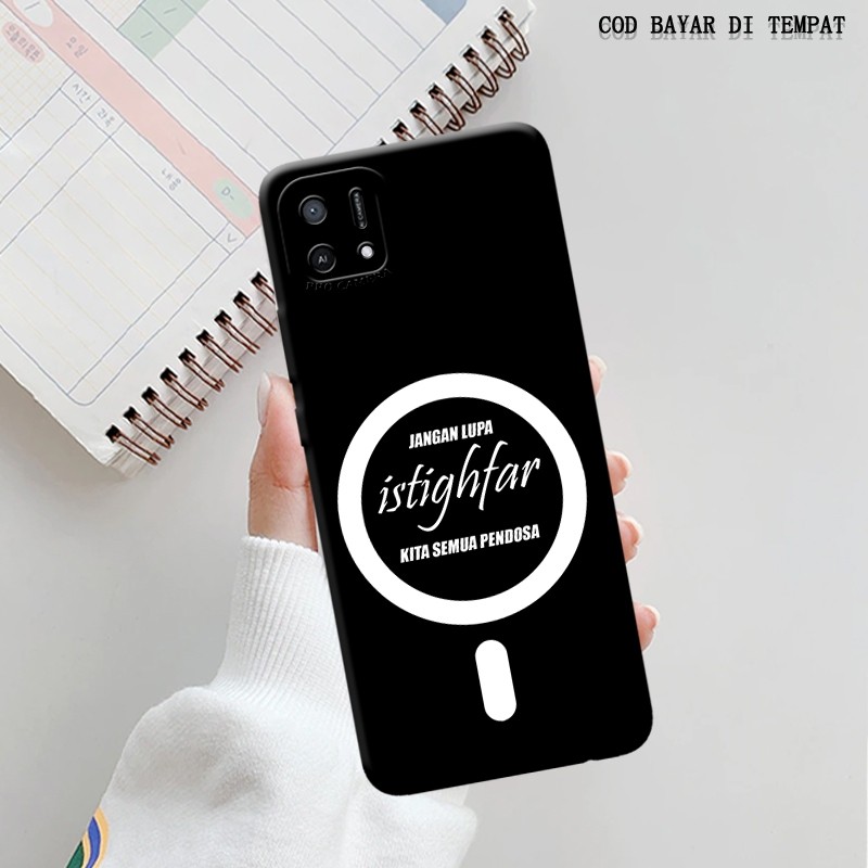 Softcase OPPO A16E / A16K Fashion TOMBOL MAGSAFE ISTIGHFAR ISLAMIC Terbaru  - Untuk Pria - Wanita - 
