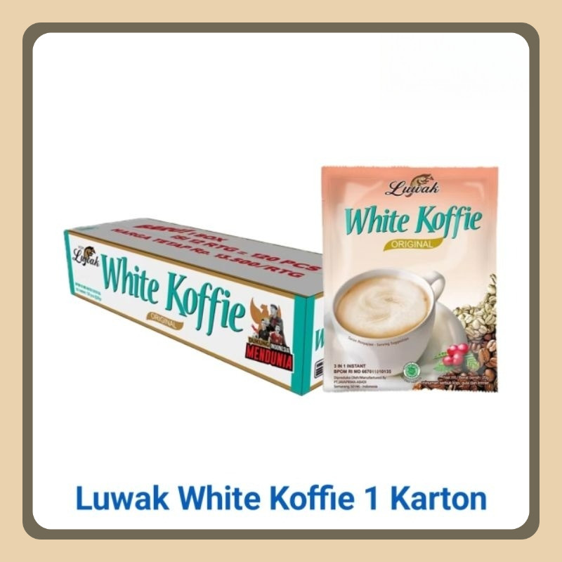 

Kopi Luwak White Koffie 1 Karton isi 120 Sachet GROSIR...!!!