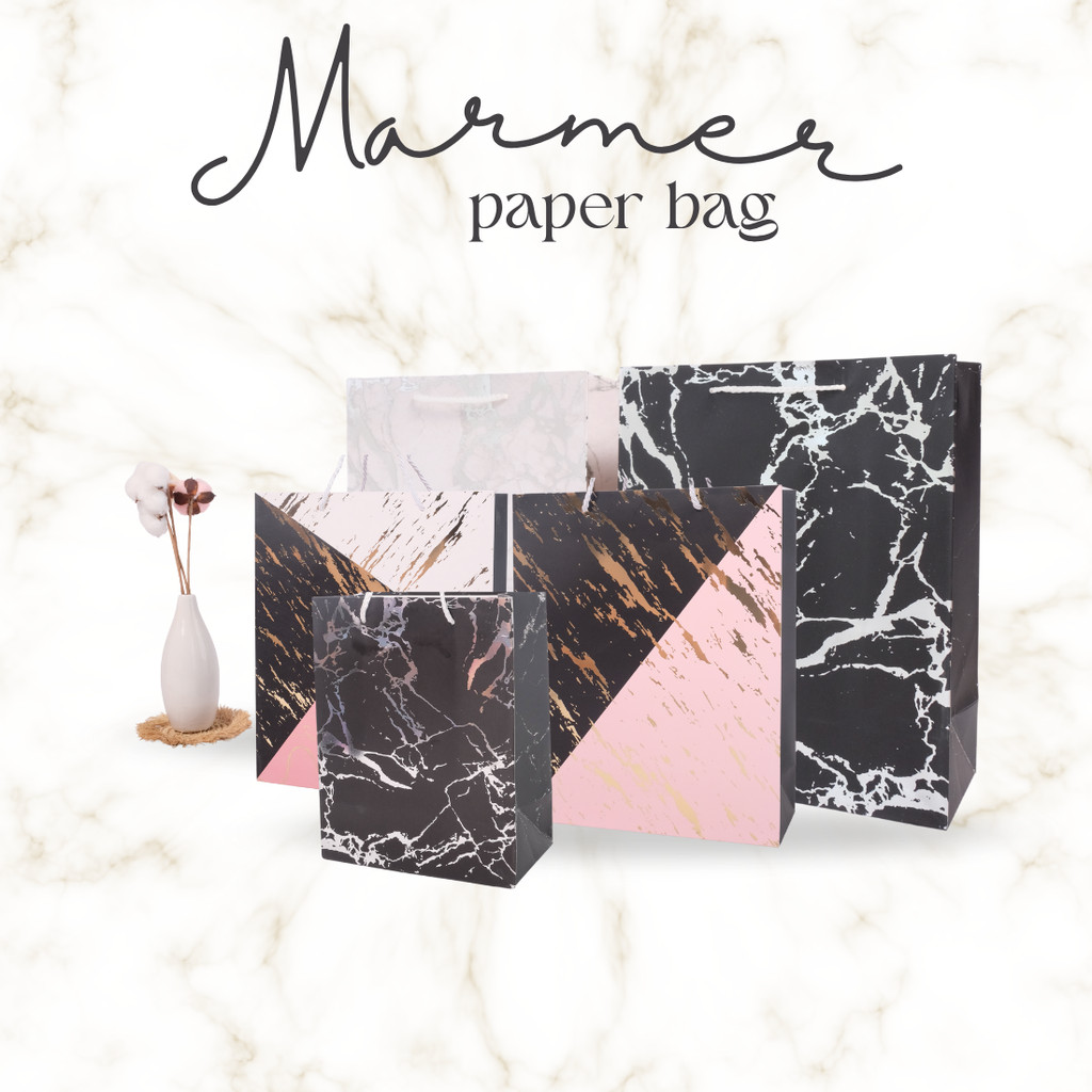 

PAPER BAG TAS HAMPERS JINJING AESTHETIC KADO BINGKISAN HADIAH GIFT BOX MOTIF ABSTRAK MARMER