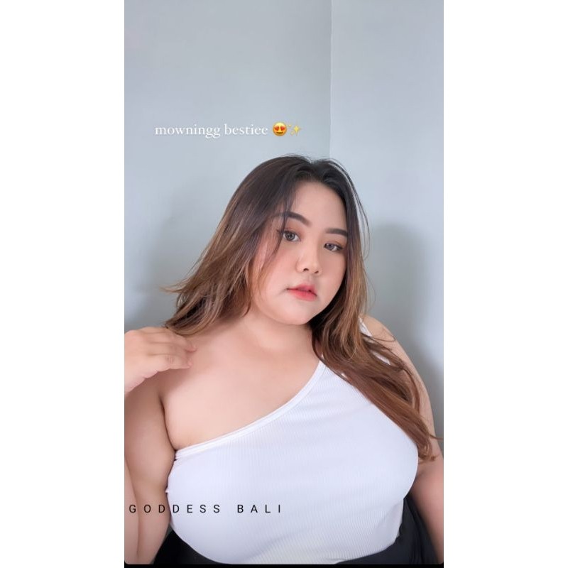 Goddessbali | Ziva One Shoulder Tanktop Bigsize Premium Tank Top Jumbo Rib melar sampai LD 140