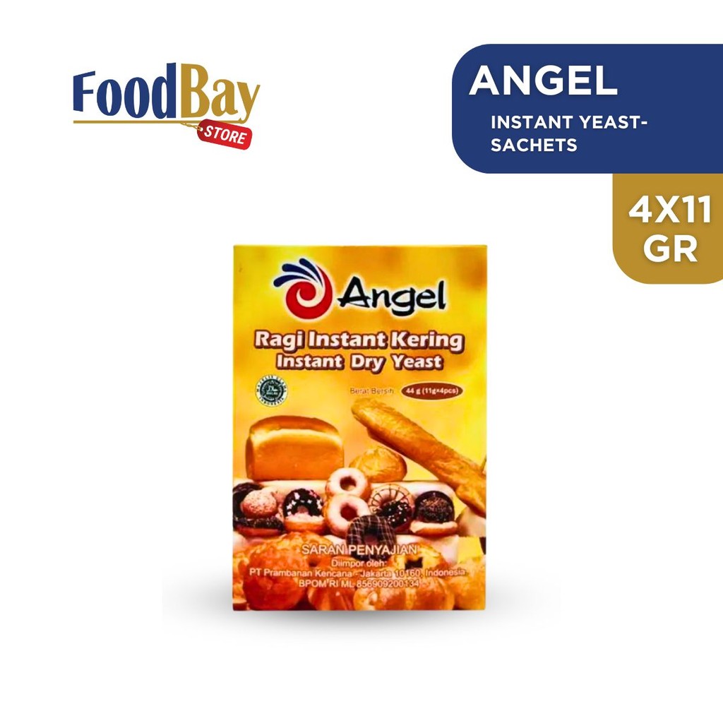 

ANGEL Instant Yeast Sachets Ragi Instan Kering (4pcsx11Gr) per 1 box