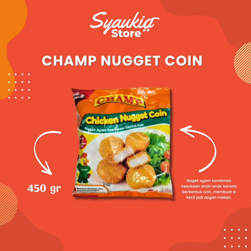 

CHAMP Nugget Coin 450gr / Naget Ayam Bentuk Coin 450 gr Syaukia Store
