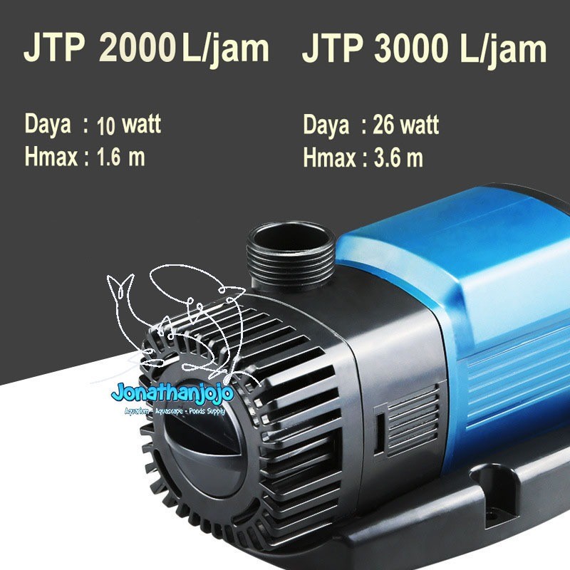 SUNSUN JPRO JTP PRO 2000 3000 Liter/Jam SNI Original Pompa Low watt aquarium kolam ikan koi Frequenc