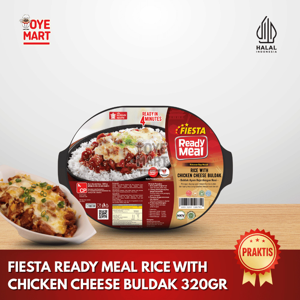

FIESTA READY MEAL RICE WITH CHICKEN CHEESE BULDAK 320GR / NASI DENGAN AYAM BULDAK KEJU