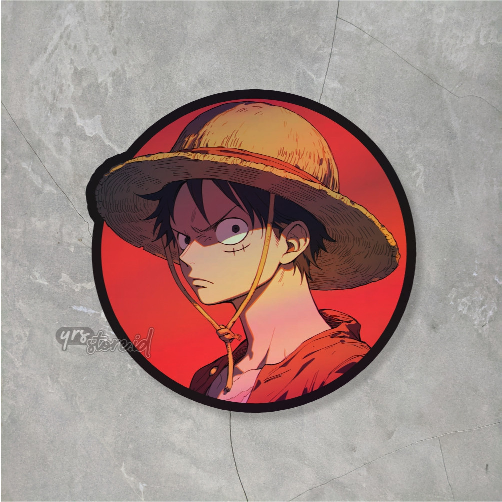 

OT STICKER Sticker Anime Hologram Monkey D luffy One Piece Ukuran +- 5,6 x 5,4 cm sticker murah anti air