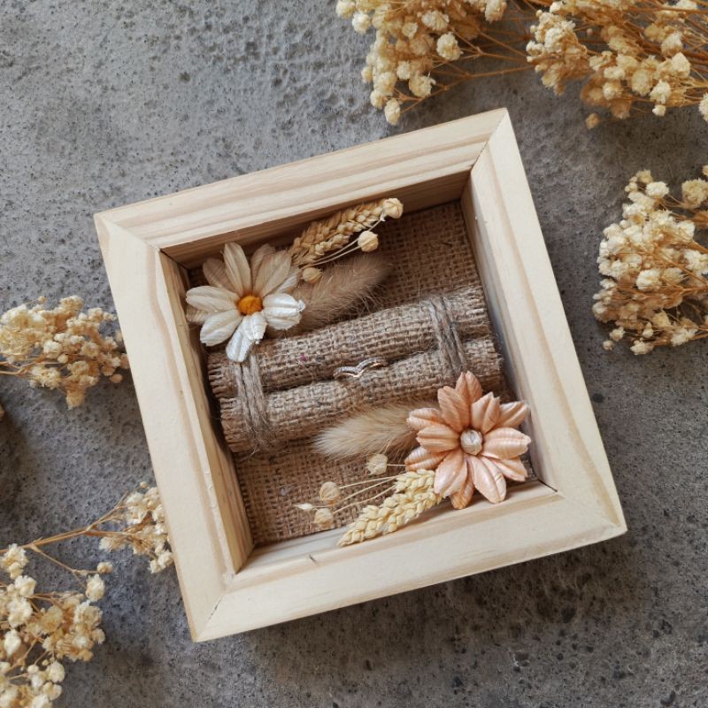 

kotak cincin 10x10cm tanpa tutup kotak cincin rustic kotak cincin hias