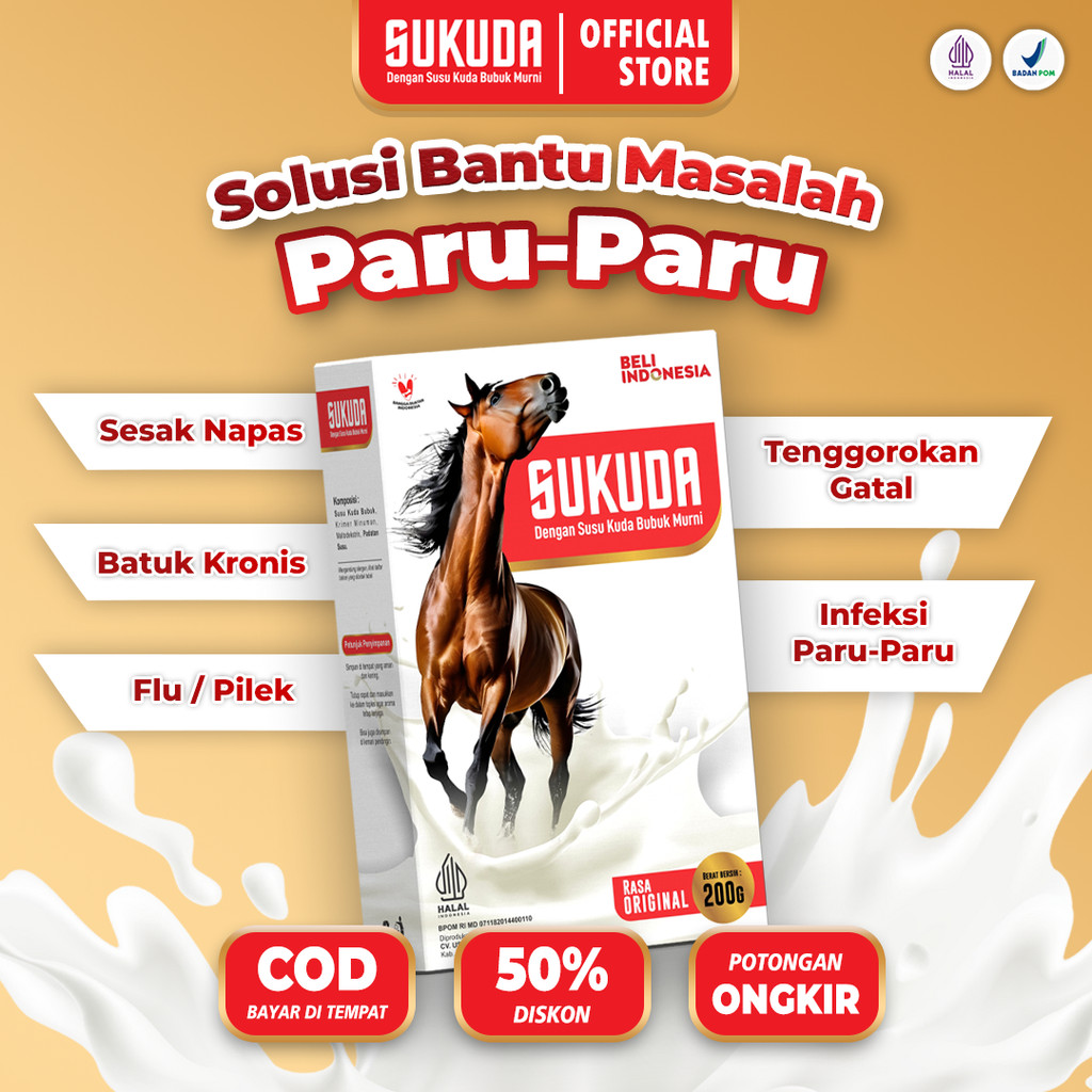 

SUKUDA 1 Box Susu Bubuk Kuda Liar Lombok Kolostrum 200 Gram