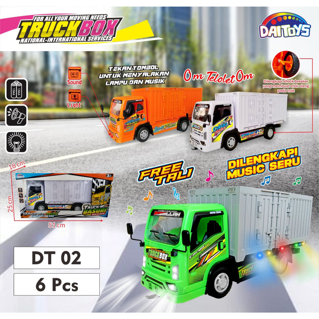 MAINAN ANAK TRUCK BOX BASURI JUMBO BASURI TELOLET / MAINAN MINIATUR TRUCK BOX OLENG BASURI VIRAL / M