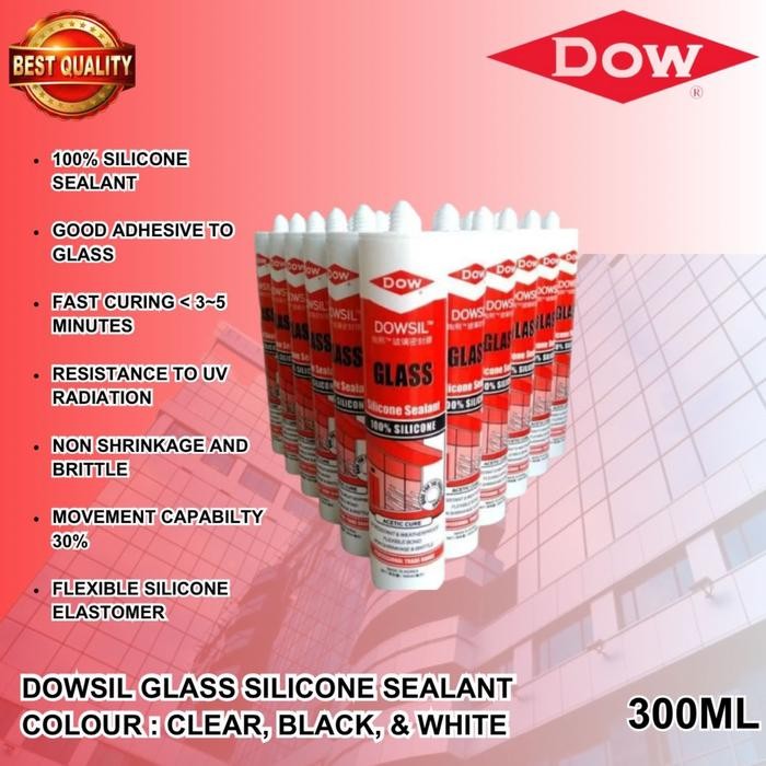 Lem Dowsil Glass Silicone Sealant/Silicone Sealant DOWSIL/Dow Sil Glas - BLACK