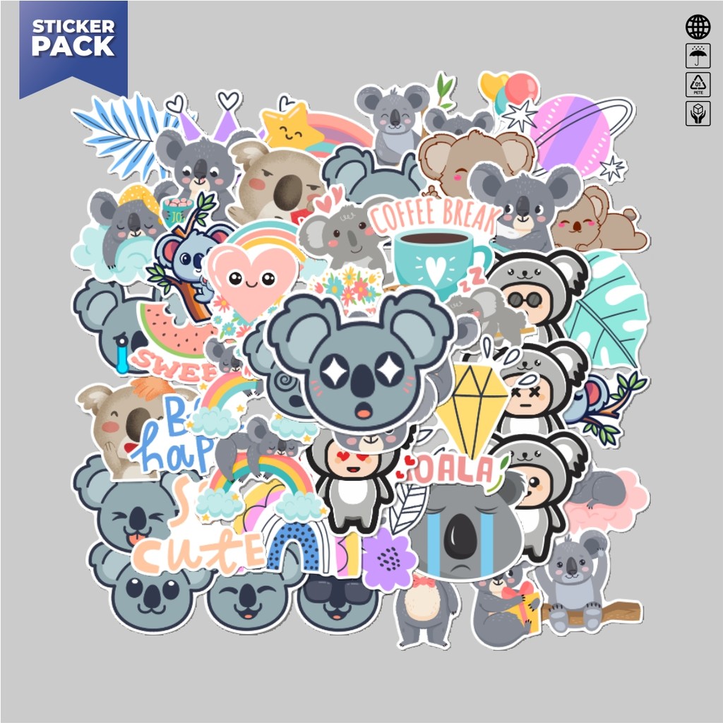

[100PCS]Stiker Pack Sticker Hewan Koala Aesthetic Vinyl Anti Air Dekorasi Sticker Laptop Buku Journal Koper Helm Casing HP Gitar Helm Skateboard