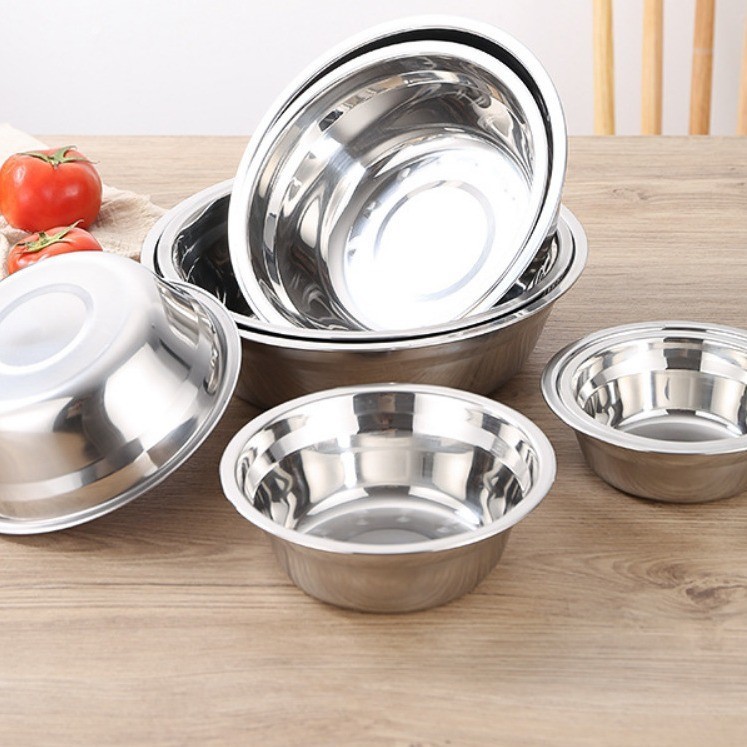 DHS -  Baskom Stainless Steel Mangkok Wadah Sayur - Wadah Stainless Serbaguna - Bak Stainless