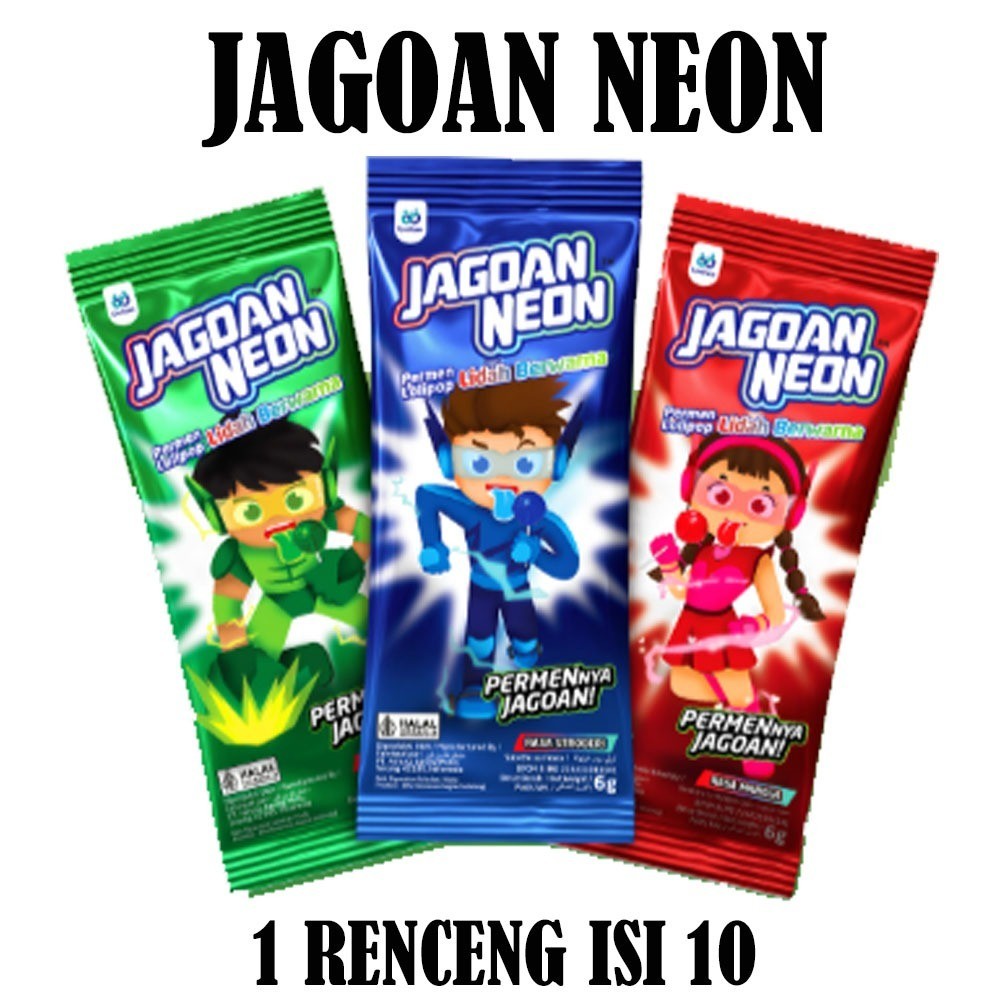 

JAGOAN NEON PERMEN LOLLIPOP RENCENG ISI 10