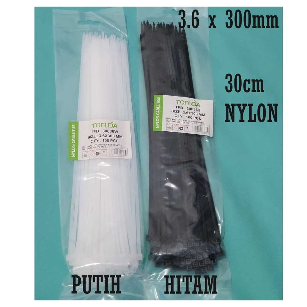 

SP4 Bungkus 100 Pcs Kabel Tis 300 mm 30 cm x 3.6 mm Cable Tie Ties Zip Cable 300mm 30cm Per Pack