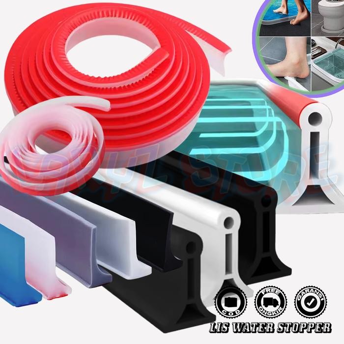 

Karet Silikon Penghalang Air Water Stopper Bathroom 1 2 4 Meter Strip Lis Pembatas Air Kamar Mandi Wastafel - 2M 30mm WS1