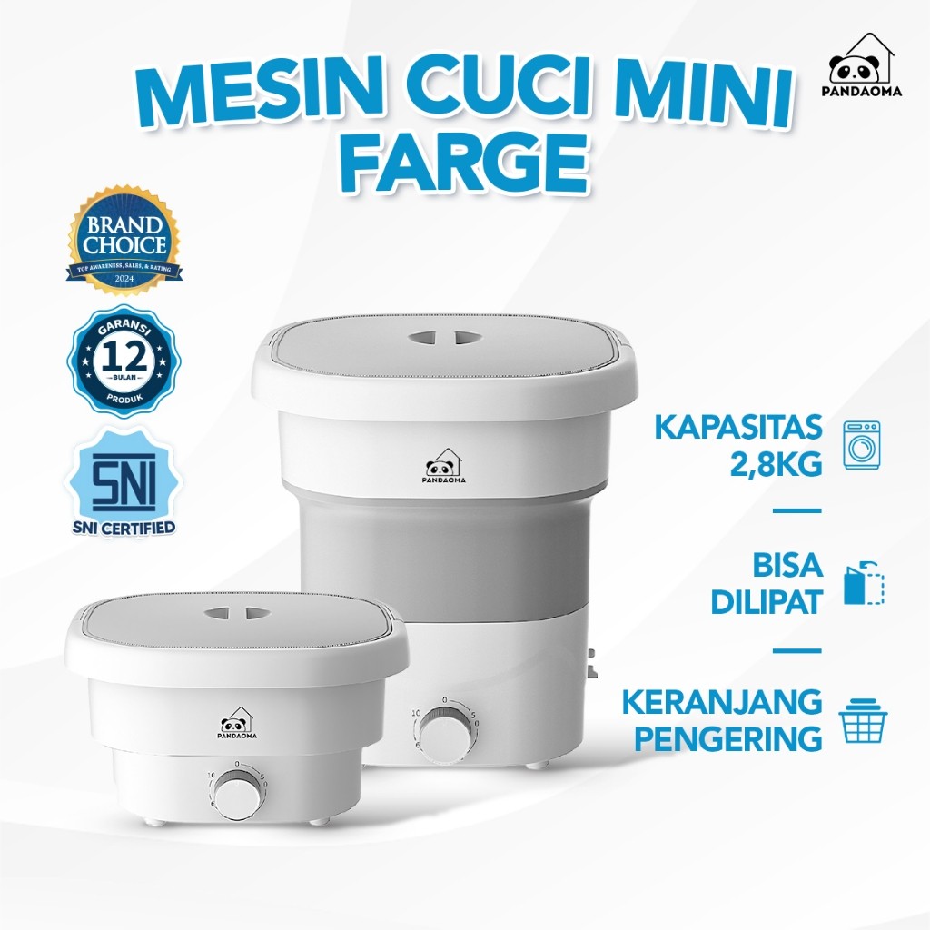 Pandaoma Mesin Cuci Mini Farge Mesin Cuci Lipat Mesin Cuci Mini Portable Kapasitas 2,8kg