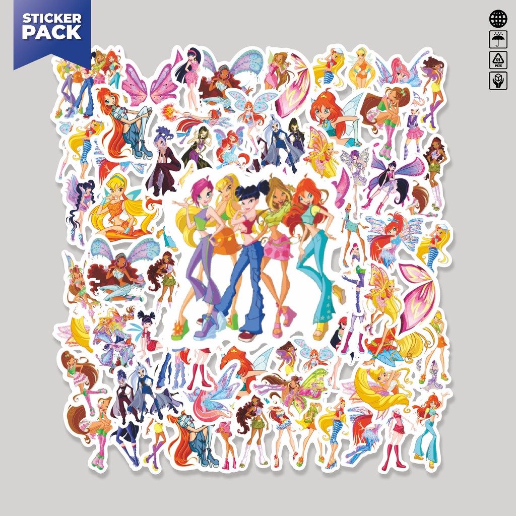 

[100PCS]Stiker Pack Sticker Kartun Winx Club Sticker Aesthetic Vinyl Anti Air Dekorasi Sticker Laptop Buku Journal Koper Helm Casing HP Gitar Helm Skateboard