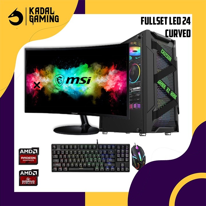 PC RYZEN 5 3400G VGA RADEON 8GB RAM 128GB SSD FULLSET GAMING EDITING RENDERING SIAP PAKAI LIVESTREAM