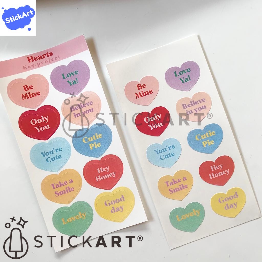

[STICKART] Hearts sticker/ Stiker bentuk hati/ dekorasi jurnal/aesthetic sticker BAHAN DAN KWALITAS PREMIUM