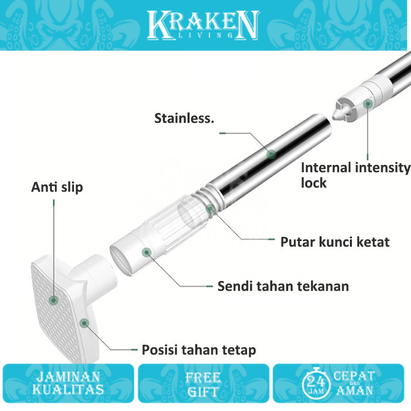 Tiang Gantungan Multifungsi/Tiang Gantungan Baju/Tiang Gantungan Sebaguna Fleksibel 【KRAKEN LIVING】