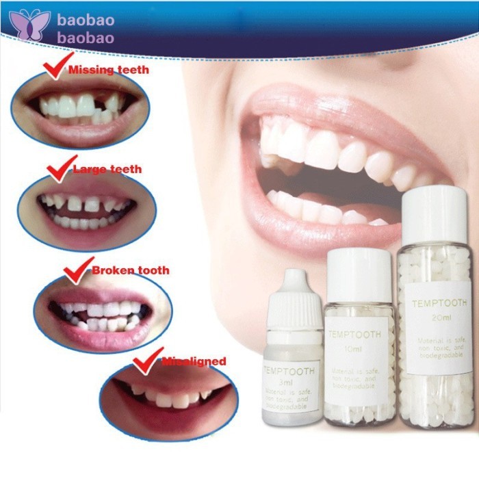 TEMPTOOTH BAHAN BUAT GIGI PALSU SENDIRI TEET REPAIR TAMBAL GIGI