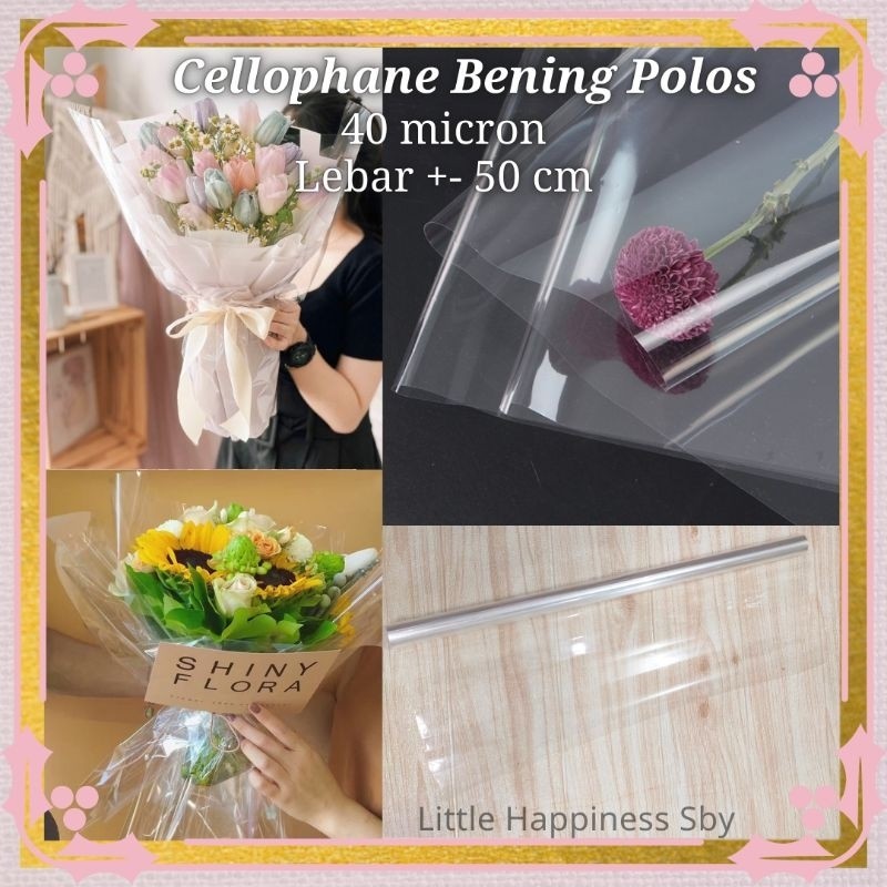 

PROMO!Termurah! (1 Roll)(+-10Meter) Kertas Wrapping Cellophane Bening Plastik Opp Mika Buket Bunga Transparant Sampul BukuREADY
