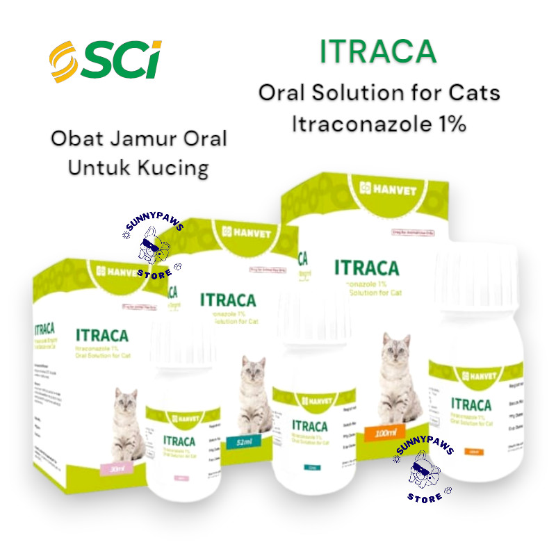 ITRACA 30 ML Obat Cair Jamur Kucing Oral Itraconazole Sakit Kulit Gatal Fungi