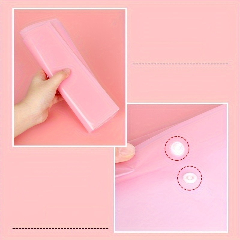 

10pcs File Bag Plastic 16C A4 Paper Storage Folder PP Transparent Portfolio Policy Briefcase with Label Waterproof File Bag