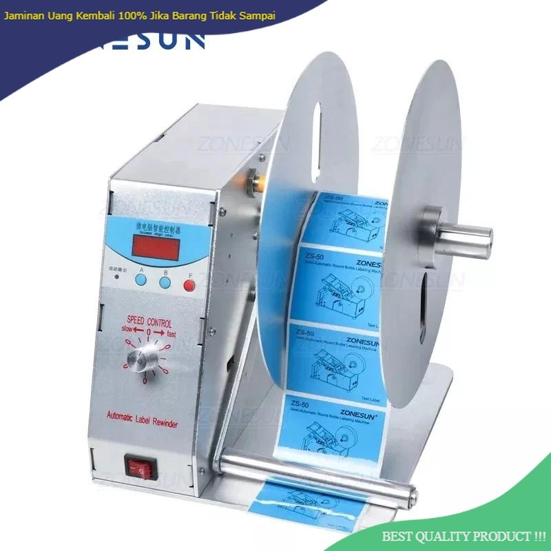 

ZONESUN Automatic Label Rewinder For Clothing Wash Label Bar Code Label Price Tag Self-Adhesive Label Sticker Speed Adjustable R
