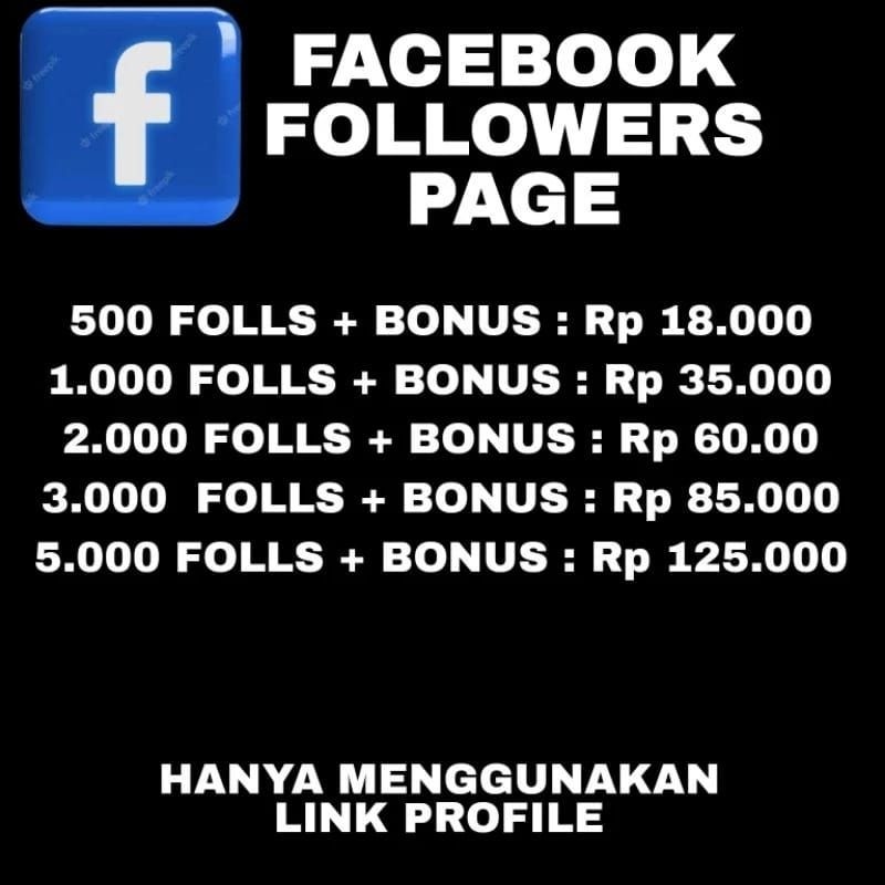 FOLLOWERS FACEBOOK PERMANEN BERGARANSI