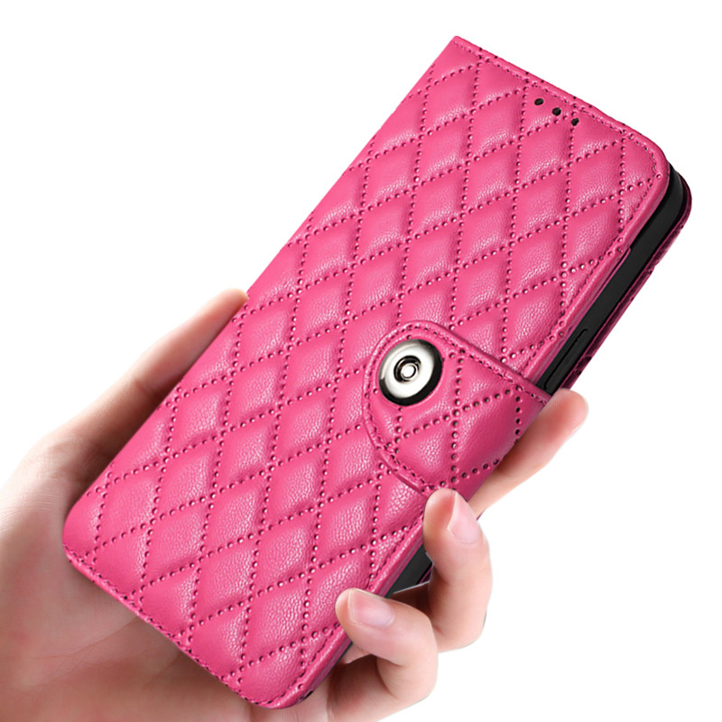 For Xiaomi Poco C71 Phone case Fashionable Diamond-quilted Texture PU Magnetic Snap - Closure Flip W