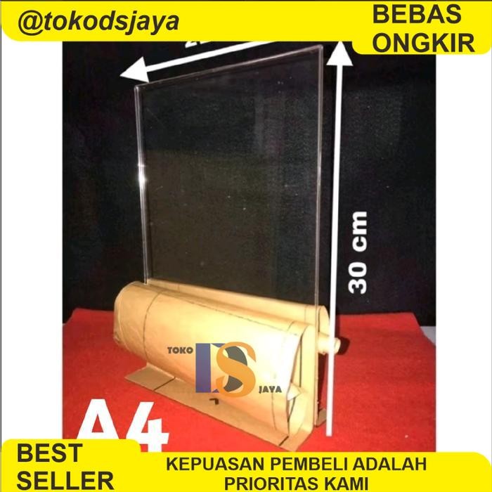 

PROMO [Acrylic] Akrilik Tempat Brosur QR Ukuran A4 21 x 30 cm Tebal 2mm Model T