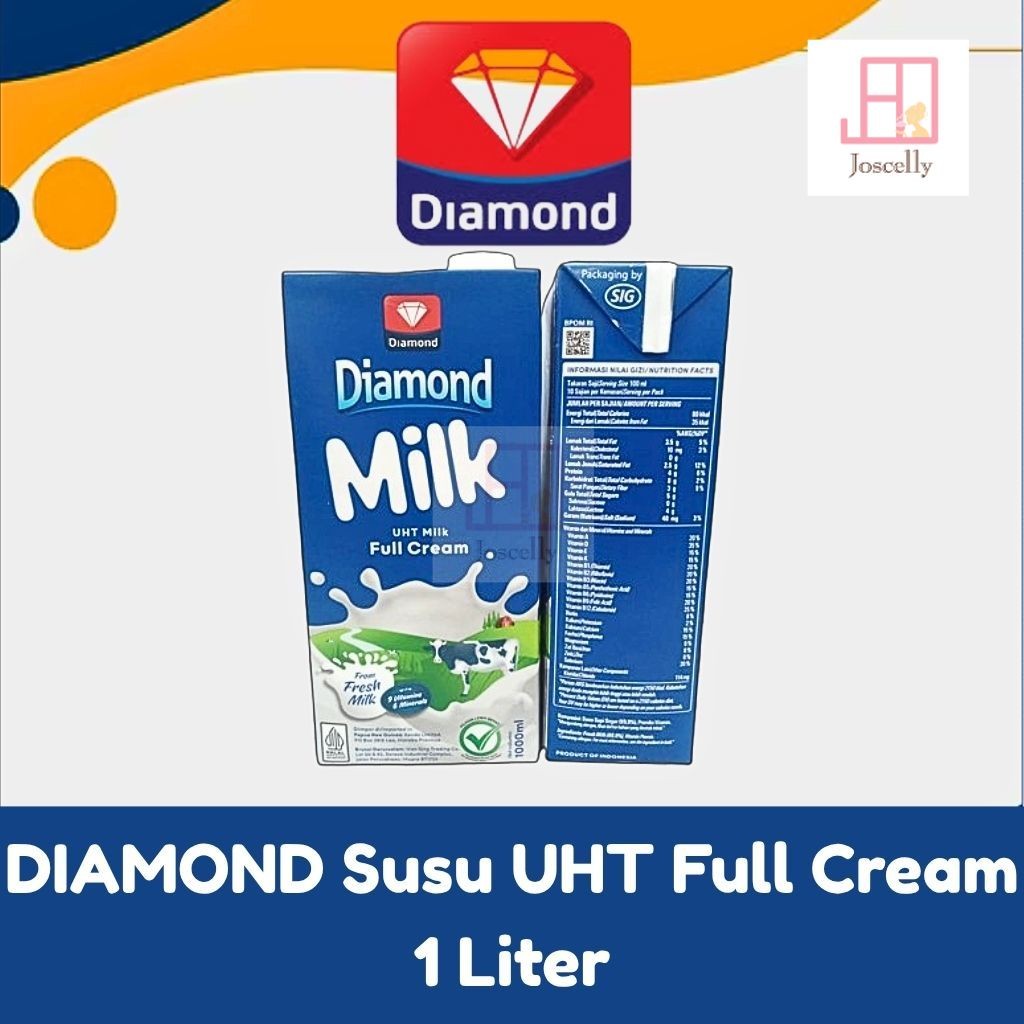 

JOSCELLY.ID DIAMOND Susu UHT Full Cream 1 Liter / 1L