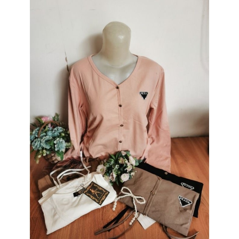 Kaos Panjang Tiramisu/ Kaos Tiramisu Kancing/ Kaos Wanita Terbaru Import