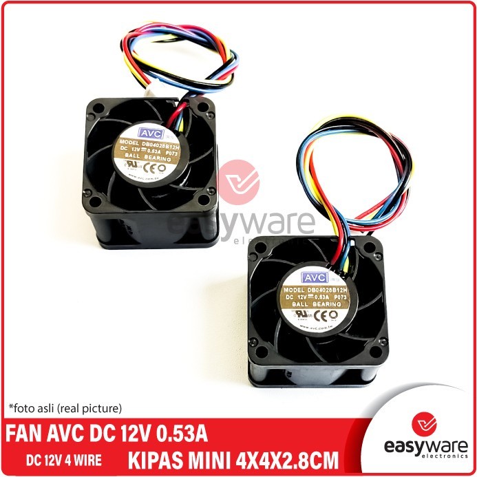 PART & TOOL FAN AVC DC 12V 4x4x2.8 CM 4 WIRE FAN MINI KIPAS MINI DC 12V CCN04