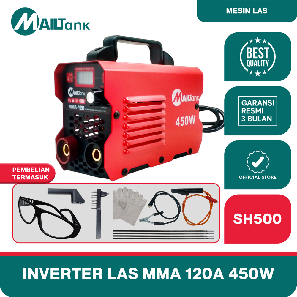 Mailtank SH500 mesin las 450 Watt MAILTANK Inverter Welding Machine Travo Las MMA-120A Mesin Trafo L