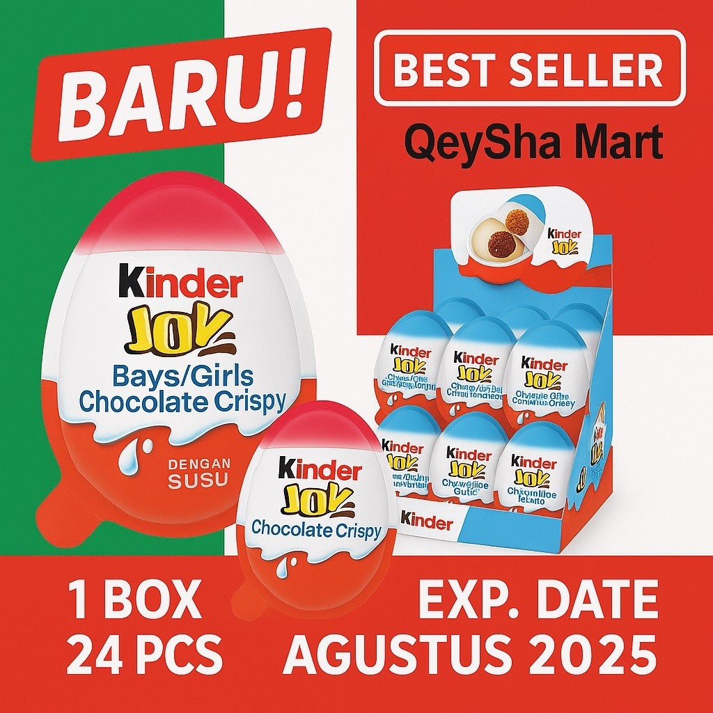 

Kinder Joy 1 Box 24 PCS – Coklat Telur Mainan Anak – Double Box Aman – Exp 08/2025 – ORIGINAL
