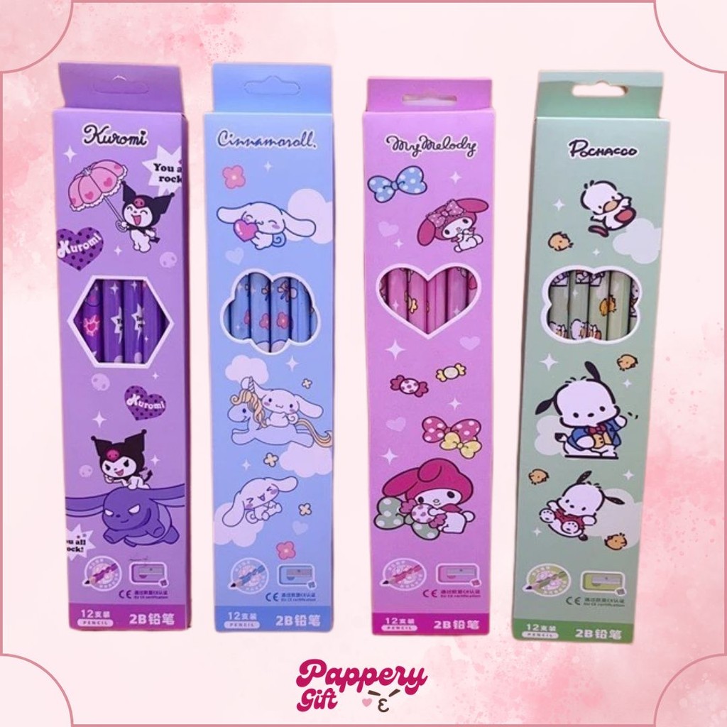 

(12 pcs) Pensil 2B Karakter / Pencil Kayu 2B Fancy Kartun Lucu Sanrio Labubu - SE0347