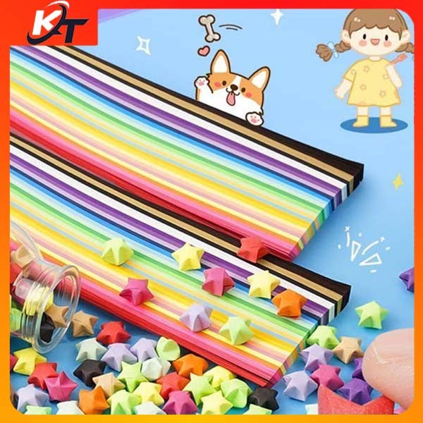 

540 Lembar Kertas Origami/Lucky Star Craft Handmade/Origami Bintang/Kertas Strip Quilling Paper Gradient Color/Kertas Bintang